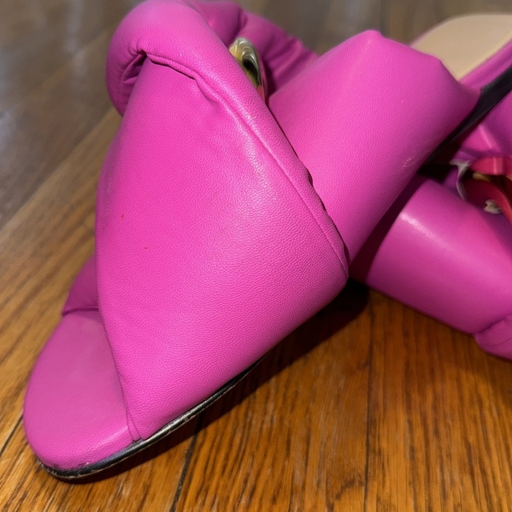 JW ANDERSON Chain flat sandals Hot Pink Knotted Slide Sandals with Gold Sz 6.5 - Picture 10 of 15